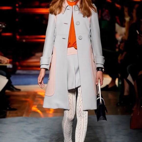 Miu Miu 2015 Collection contrast trim double knit wool coat - Picture 10 of 13